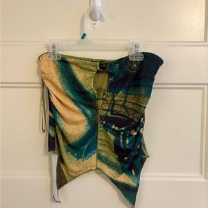 Urban Outfitters - Silence + Noise Caprice Patterned Asymmetric Hem Tube Top